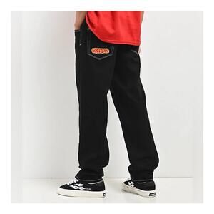EMPYRE Loose Fit Embroidered Black Denim Skate Pants 27